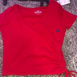 Hollister red crossover top